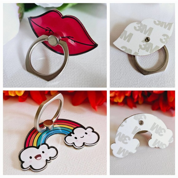 2" Cute Enamel Cellphone Mobile Ring Stands Holders with 360 Degree Ring Rotat - Picture 4 of 16
